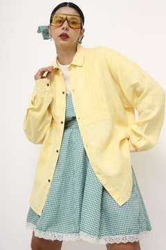 Imagem do Camisa 100% linho amarelo vintage