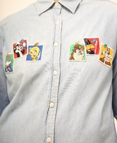 Camisa persongens jeans vintage - loja online
