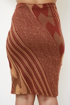 Imagem do Conjunto SAIA + CROPEED bordo listras