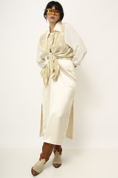 Camisa Seda poa vintage ombreira - comprar online