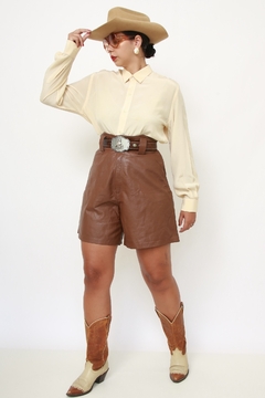 Camisa 100% SEDA creme vintage - loja online