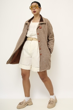 Casaco xadrez vintage lã - loja online