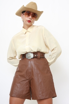 Camisa 100% SEDA creme vintage