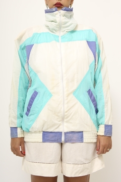 Jaqueta corta vento off com verde vintage 90´s - comprar online