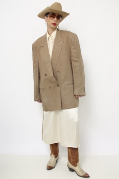 Blazer linho marrom classico - comprar online