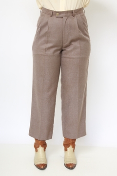 Calça alafaiataria CAMELO pregas - Capichó Brechó