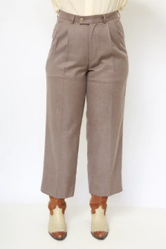 Calça alafaiataria CAMELO pregas - Capichó Brechó