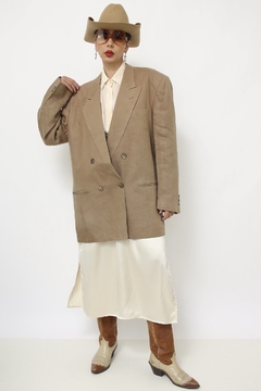 Blazer linho marrom classico na internet