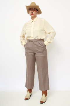 Calça alafaiataria CAMELO pregas - comprar online