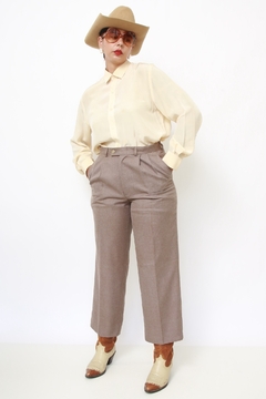Calça alafaiataria CAMELO pregas