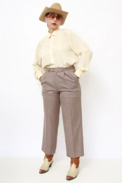 Calça alafaiataria CAMELO pregas