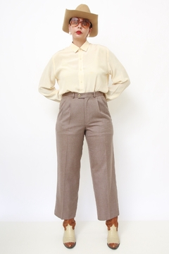 Calça alafaiataria CAMELO pregas - loja online