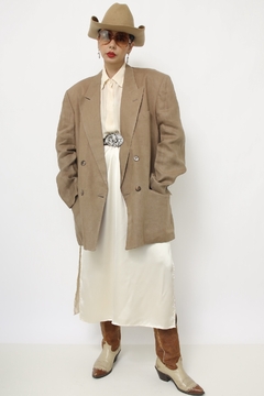 Blazer linho marrom classico - loja online