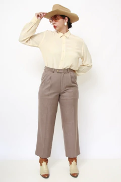 Calça alafaiataria CAMELO pregas - loja online