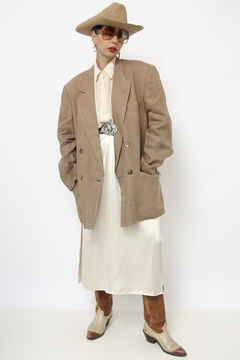 Blazer linho marrom classico