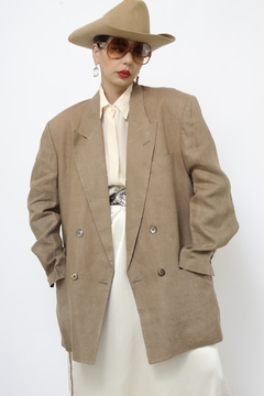 Blazer linho marrom classico na internet