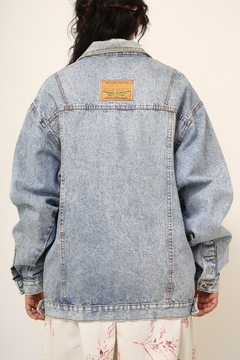 Jaqueta jeans classica vintage costura ocre - Capichó Brechó
