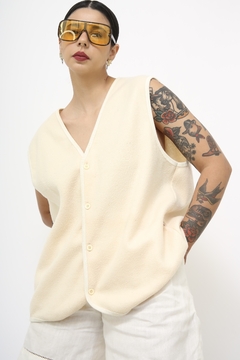 Colete creme vintage classico - loja online