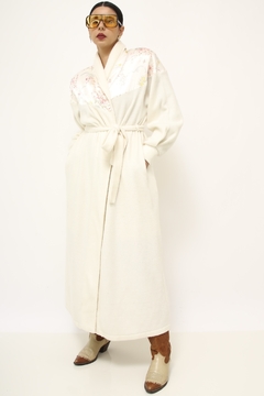 Robe pelucia vintage manga bufante det flor cetim - loja online