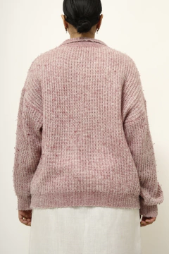 Pulover vintage cori rosa manga bufante - loja online