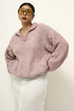 Pulover vintage cori rosa manga bufante - comprar online