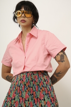 Camisa rosa vintage classica