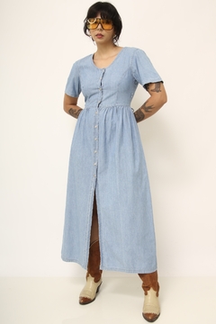 Vestido algodão jeans vintage - comprar online