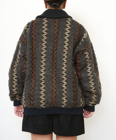 Jaqueta tricot bomber recorte camurça 80´s - loja online