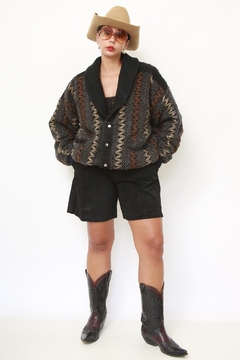 Jaqueta tricot bomber recorte camurça 80´s na internet
