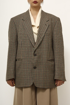 Blazer xadrez vintage PIERRE CARDIN classico camelo - Capichó Brechó