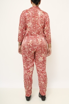 Macacao vermelho vintage estampado - comprar online