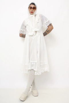 Penhoar + Camisola renda babados vintage na internet