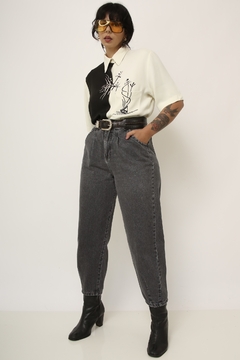Calça jeans bag vintage cinza - Capichó Brechó