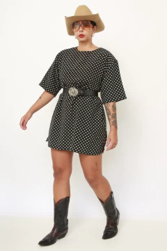 Camisa vestido poa preta na internet