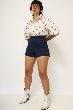 Shorts curto vintage azul - Capichó Brechó
