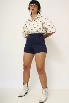 Shorts curto vintage azul - Capichó Brechó