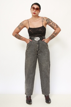Calça jeans cinza classica - Capichó Brechó