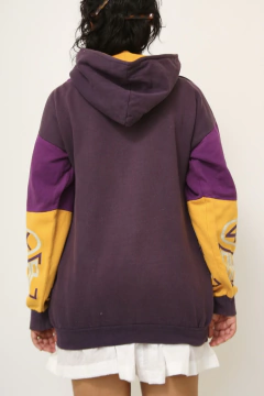 Moletom esportivo roxo amarelo vintage