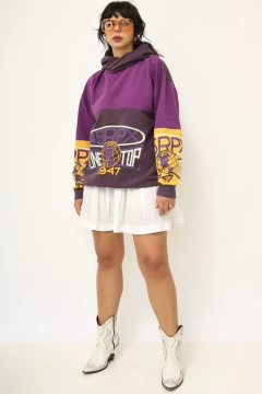 Moletom esportivo roxo amarelo vintage - comprar online