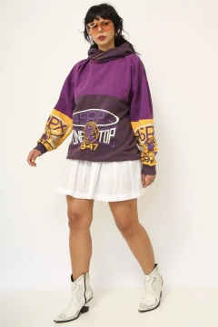 Moletom esportivo roxo amarelo vintage - comprar online