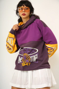 Imagem do Moletom esportivo roxo amarelo vintage