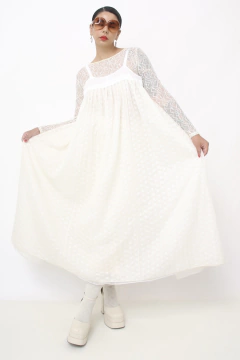Vestido renda amplo estilo penhoar
