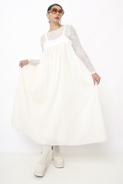 Vestido renda amplo estilo penhoar - comprar online