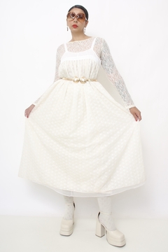 Vestido renda amplo estilo penhoar - Capichó Brechó