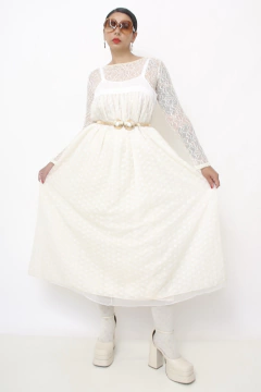 Vestido renda amplo estilo penhoar - Capichó Brechó