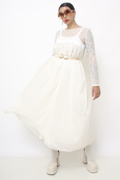 Vestido renda amplo estilo penhoar - loja online