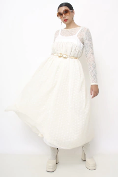 Vestido renda amplo estilo penhoar - loja online