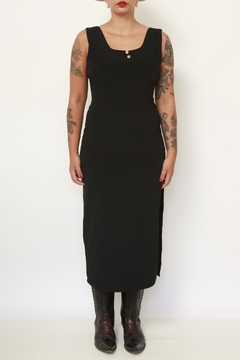 Vestido preto midi viscose - comprar online