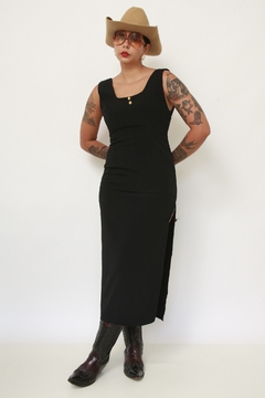 Vestido preto midi viscose na internet