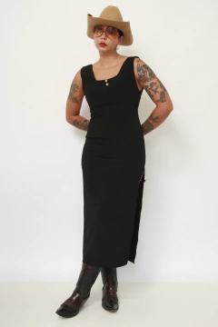 Vestido preto midi viscose na internet